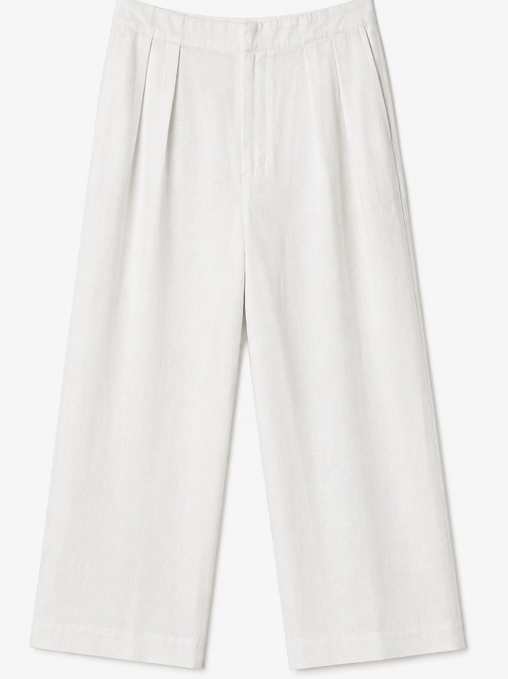Jeune Otte White Linen Blend Wide Leg Pants Size 6